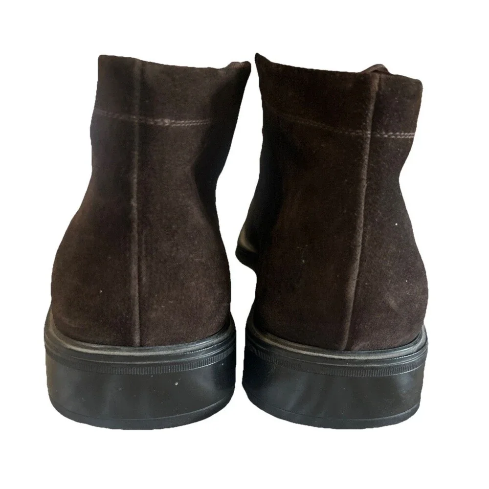 Salvatore Ferragamo Mens 10D Chukka  Boots Italian Brown Suede Leather  Italy
